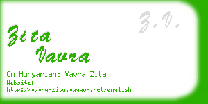 zita vavra business card